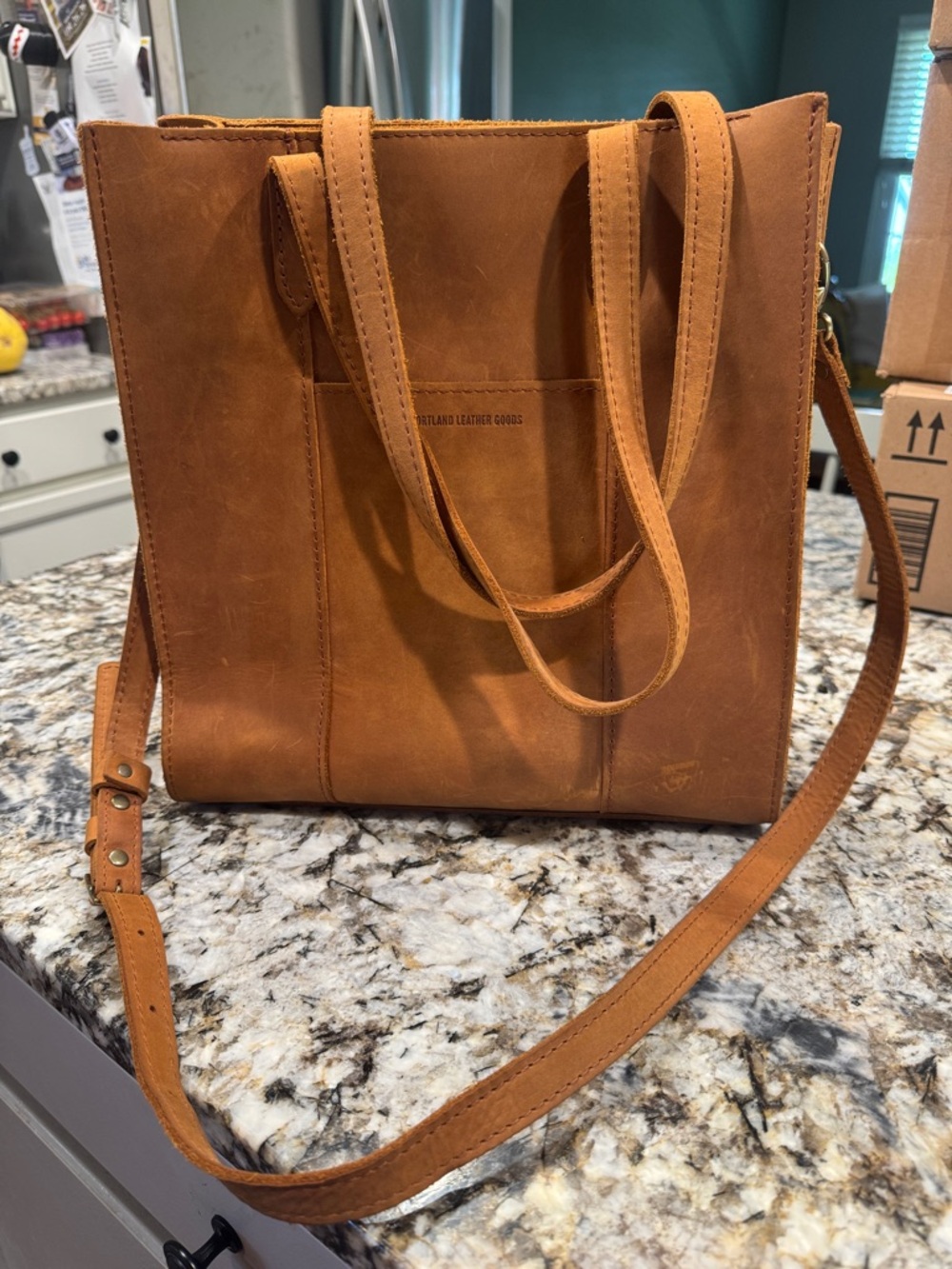 Portland Leather Lola zipper Tote with Strap, color NO longer sold Dakota